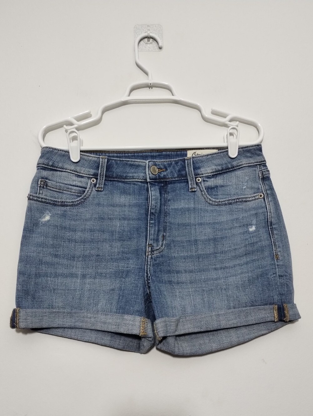 Cosmic Blue Love Women’s 30 Blue Denim Roll-Cuff Shorts Boho Stretch